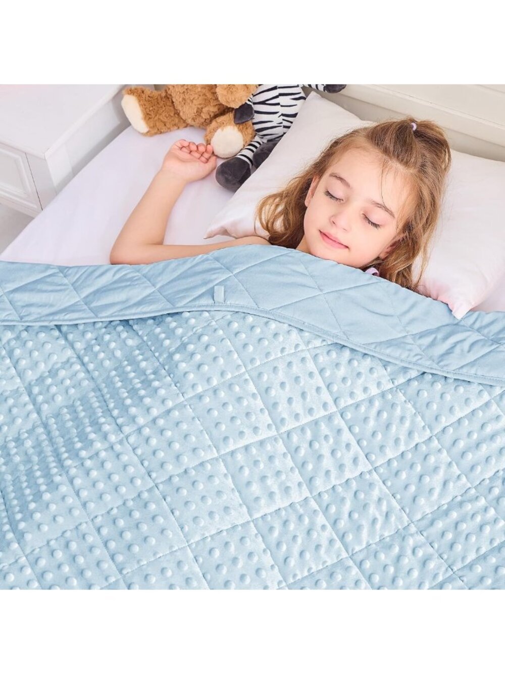 Cooling Weighted Blanket 7lbs Twin Size, Soft Minky Throw, Washable Comforter